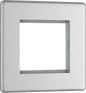 BG Nexus Screwless Flatplate Brushed Steel 2 module - square - FBSEMS2-01