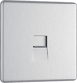 BG Nexus Screwless Flatplate Brushed Steel Single, RJ11 telephone socket - FBSRJ111-01