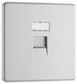 BG Nexus Screwless Flatplate Brushed Steel Single, RJ45 data socket - FBSRJ451-01