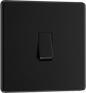 BG Nexus Screwless Flatplate Matt Black Single 2 way switch - FFB12-01