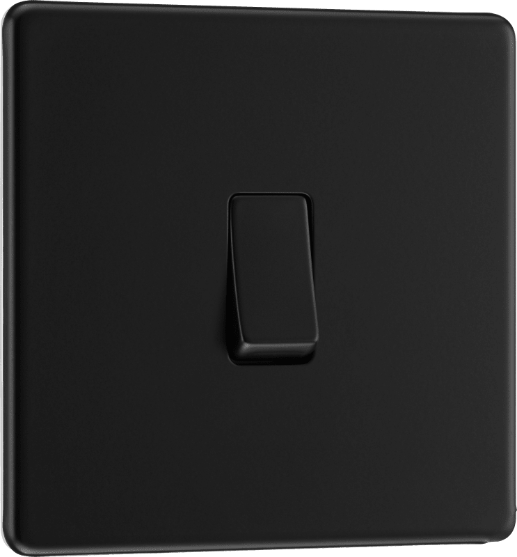 BG Nexus Screwless Flatplate Matt Black Intermediate switch - FFB13-01