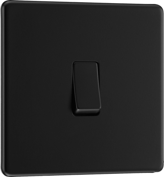 BG Nexus Screwless Flatplate Matt Black Intermediate switch - FFB13-01