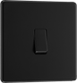 BG Nexus Screwless Flatplate Matt Black Intermediate switch - FFB13-01