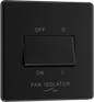 BG Nexus Screwless Flatplate Matt Black Triple pole fan isolator - FFB15-01