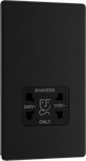 BG Nexus Screwless Flatplate Matt Black 115/240V dual voltage shaver socket - FFB20B-01