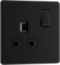 BG Nexus Screwless Flatplate Matt Black Single switched, double pole - FFB21B-01