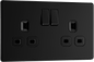 BG Nexus Screwless Flatplate Matt Black Double switched, double pole - FFB22B-01