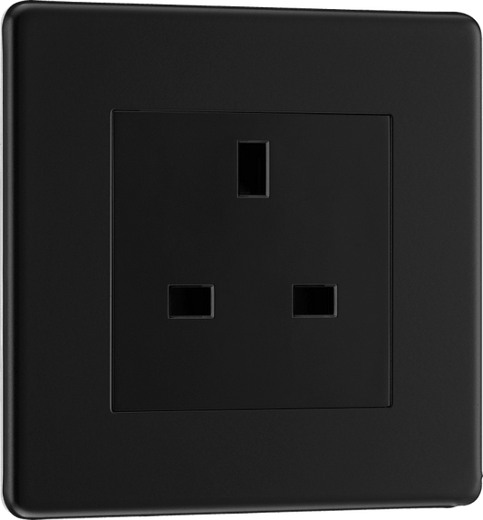 BG Nexus Screwless Flatplate Matt Black Single unswitched - FFB23B-01