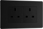 BG Nexus Screwless Flatplate Matt Black Double unswitched - FFB24B-01