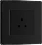 BG Nexus Screwless Flatplate Matt Black 2A, Single, unswitched, round pin - FFB28B-01