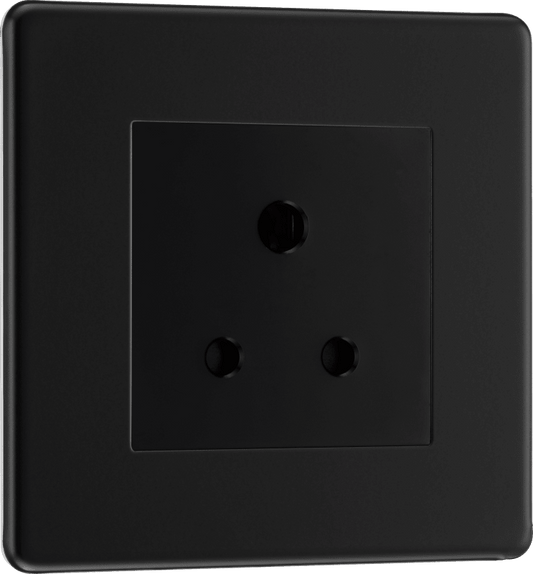 BG Nexus Screwless Flatplate Matt Black 5A single, unswitched, round pin - FFB29B-01