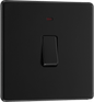 BG Nexus Screwless Flatplate Matt Black 20A, double pole, with indicator - FFB31-01