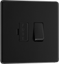 BG Nexus Screwless Flatplate Matt Black Switched and fused - FFB50-01