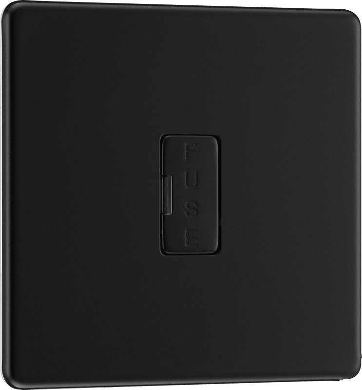BG Nexus Screwless Flatplate Matt Black Unswitched and fused - FFB54-01