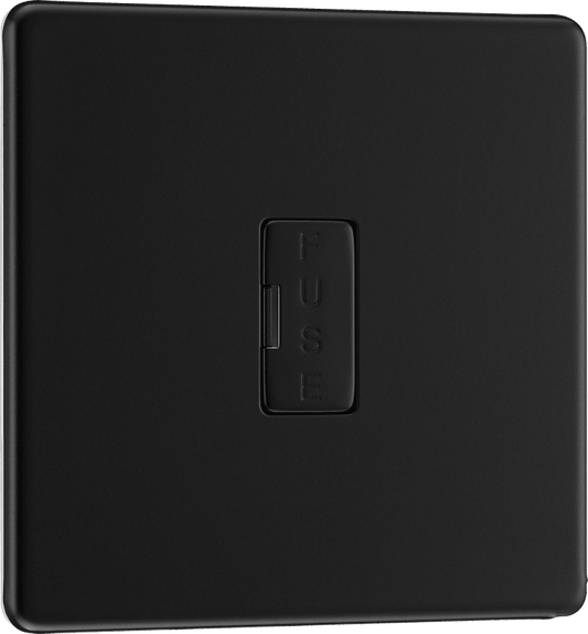 BG Nexus Screwless Flatplate Matt Black Unswitched and fused - FFB54-01
