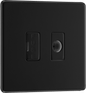 BG Nexus Screwless Flatplate Matt Black Unswitched and fused with flex outlet - FFB55-01