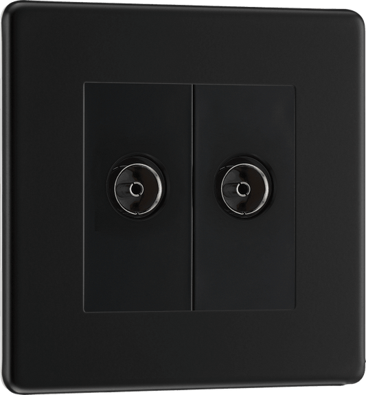 BG Nexus Screwless Flatplate Matt Black Double isolated, co-axial - FFB63-01