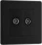BG Nexus Screwless Flatplate Matt Black Double, TV/FM - FFB66-01