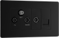 BG Nexus Screwless Flatplate Matt Black Triplex with BT outlet and co-axial return - screened - FFB68-01