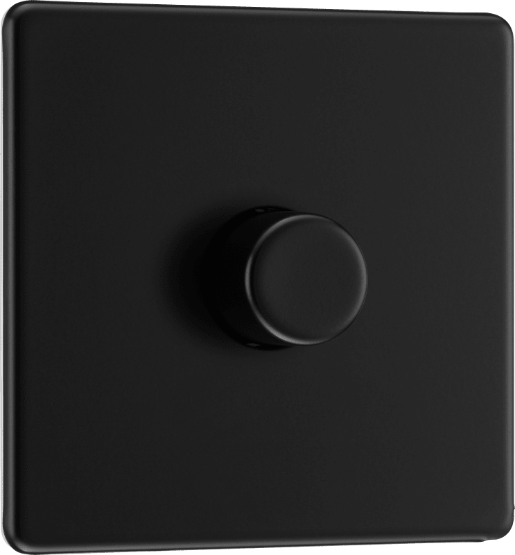BG Nexus Screwless Flatplate Matt Black Single, 2 way push 200W - FFB81-01