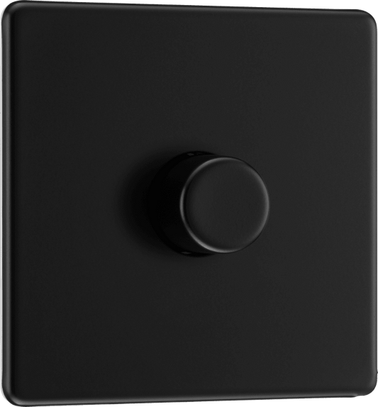 BG Nexus Screwless Flatplate Matt Black Single, 2 way push 200W - FFB81-01