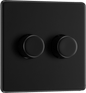 BG Nexus Screwless Flatplate Matt Black Double, 2 way push 200W - FFB82-01