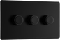 BG Nexus Screwless Flatplate Matt Black Triple, 2 way push 200W - FFB83-01