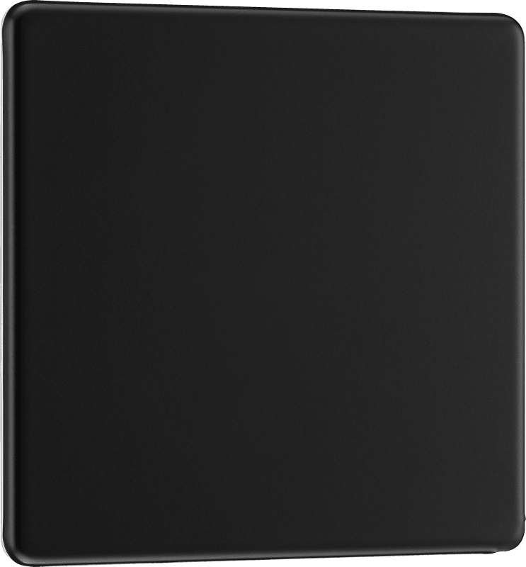 BG Nexus Screwless Flatplate Matt Black Single, blank plate - FFB94-01