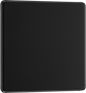 BG Nexus Screwless Flatplate Matt Black Single, blank plate - FFB94-01