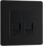 BG Nexus Screwless Flatplate Matt Black Double telephone socket, secondary - FFBBTS2-01