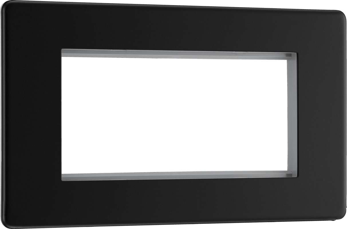BG Nexus Screwless Flatplate Matt Black 4 module - rectangular - FFBEMR4-01