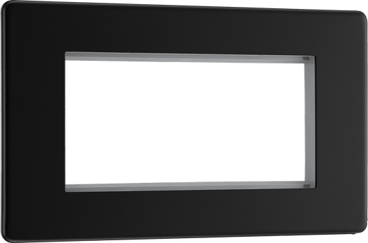 BG Nexus Screwless Flatplate Matt Black 4 module - rectangular - FFBEMR4-01