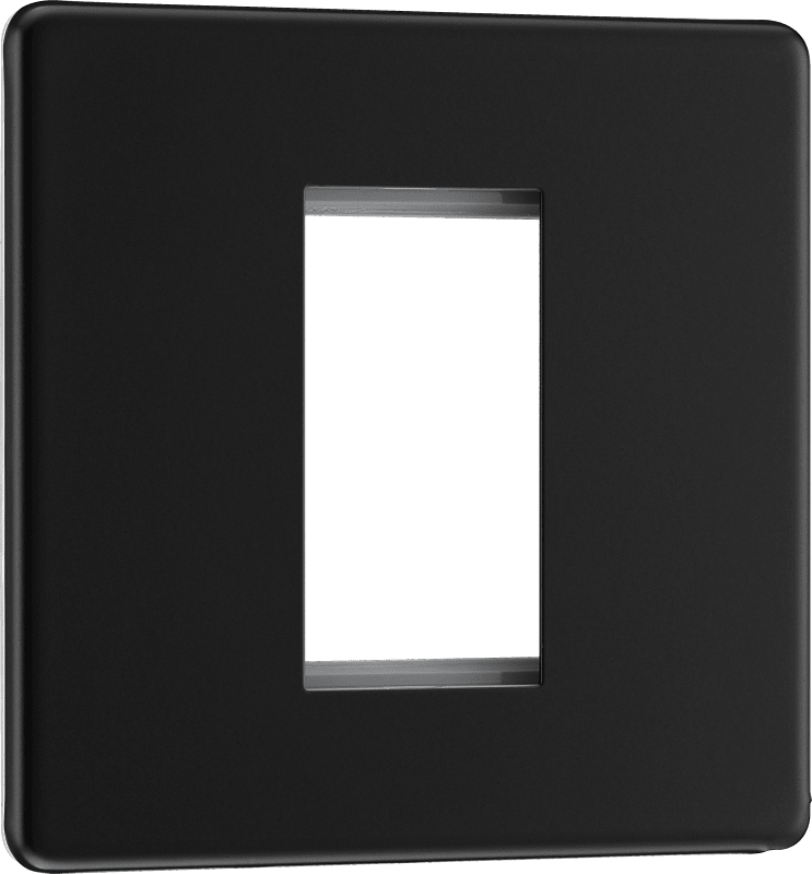 BG Nexus Screwless Flatplate Matt Black 1 module - square - FFBEMS1-01