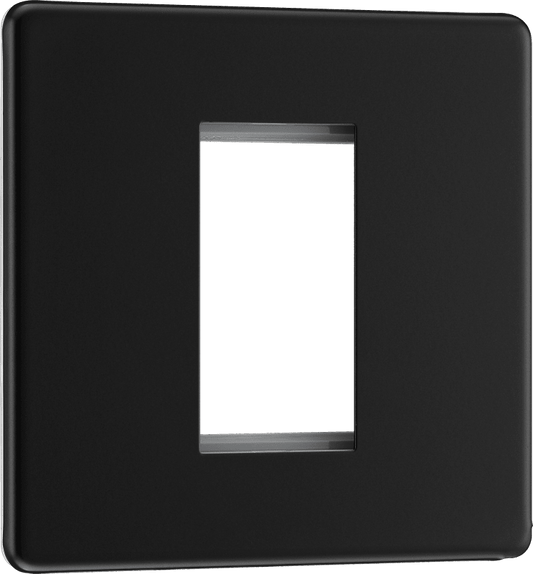 BG Nexus Screwless Flatplate Matt Black 1 module - square - FFBEMS1-01
