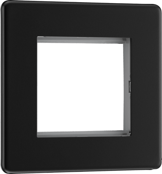 BG Nexus Screwless Flatplate Matt Black 2 module - square - FFBEMS2-01