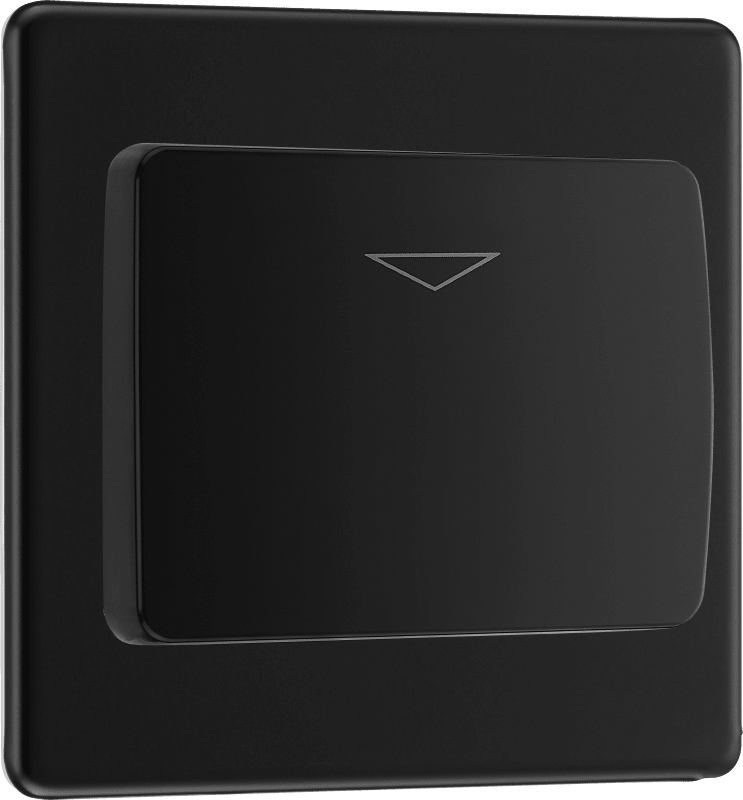 BG Nexus Screwless Flatplate Matt Black Hotel key card switch - FFBKYCSB-01