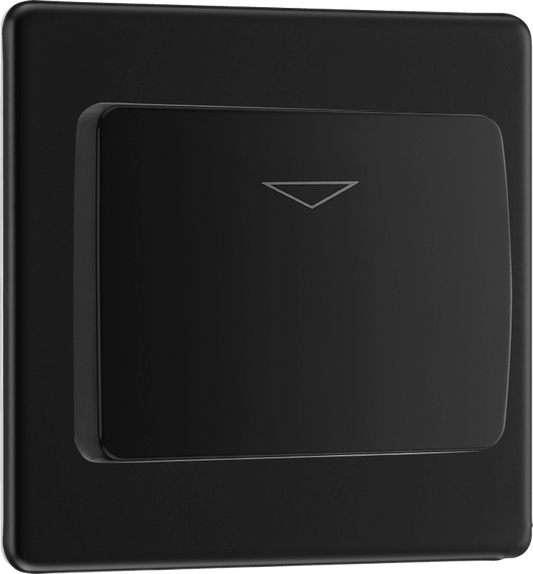BG Nexus Screwless Flatplate Matt Black Hotel key card switch - FFBKYCSB-01