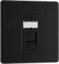 BG Nexus Screwless Flatplate Matt Black Single, RJ45 data socket - FFBRJ451-01