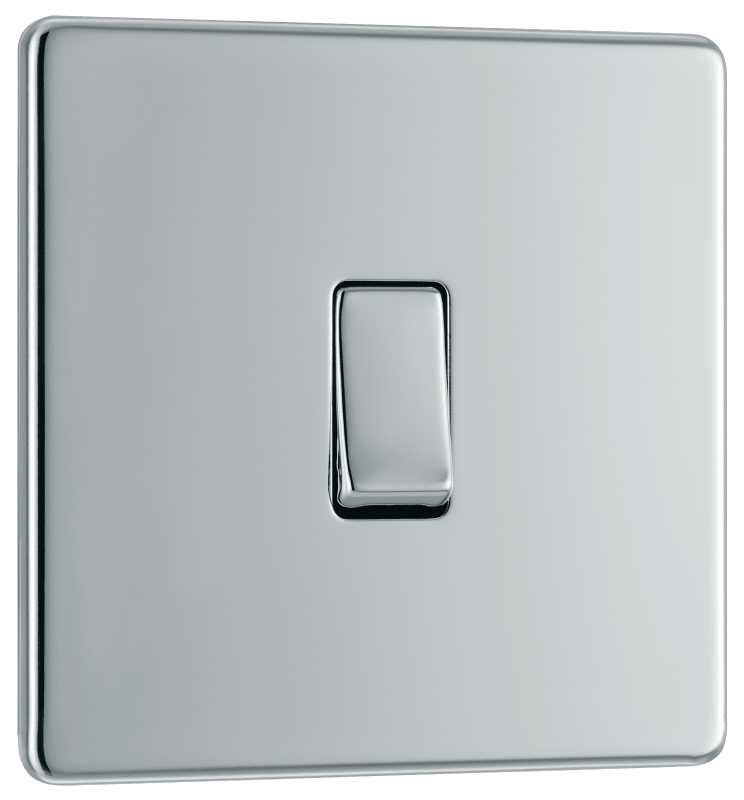 BG Nexus Screwless Flatplate Polished Chrome Single, 2 way switch - FPC12-01
