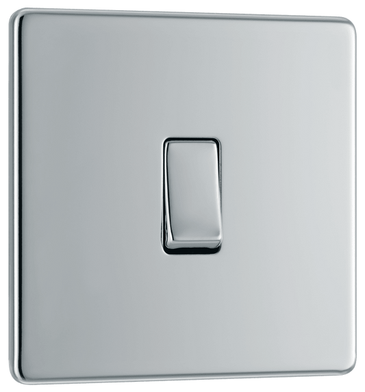 BG Nexus Screwless Flatplate Polished Chrome Single, 2 way switch - FPC12-01