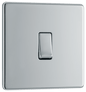 BG Nexus Screwless Flatplate Polished Chrome Single, 2 way switch - FPC12-01