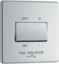 BG Nexus Screwless Flatplate Polished Chrome Triple pole fan isolator - FPC15-01