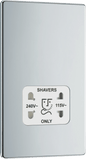 BG Nexus Screwless Flatplate Polished Chrome 115/240V dual voltage shaver socket - FPC20W-01