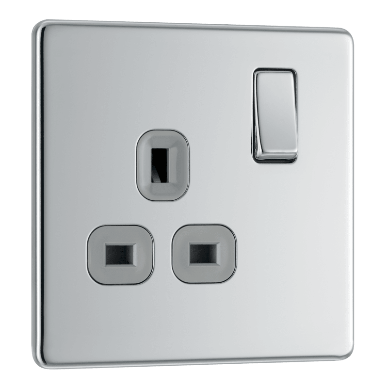 BG Nexus Screwless Flatplate Polished Chrome Single switched, double pole - FPC21G-01
