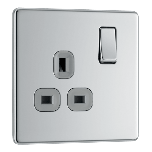 BG Nexus Screwless Flatplate Polished Chrome Single switched, double pole - FPC21G-01