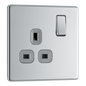 BG Nexus Screwless Flatplate Polished Chrome Single switched, double pole - FPC21G-01