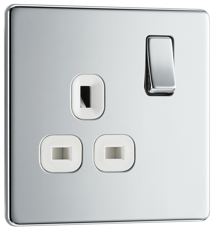 BG Nexus Screwless Flatplate Polished Chrome Single switched, double pole - FPC21W-01