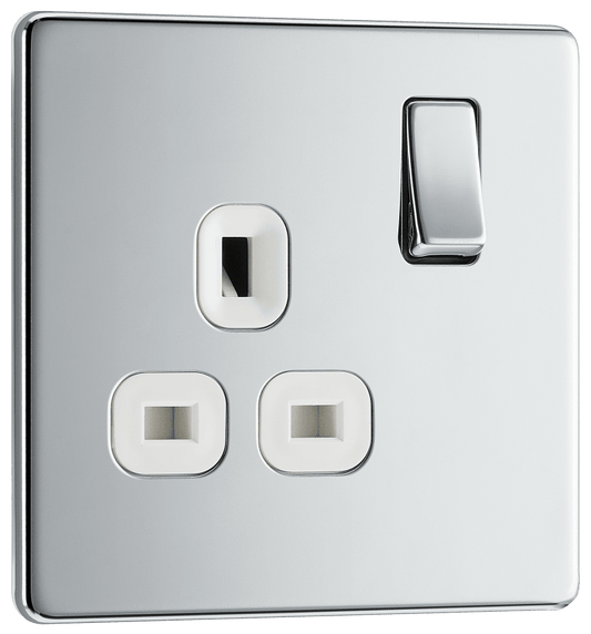 BG Nexus Screwless Flatplate Polished Chrome Single switched, double pole - FPC21W-01