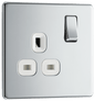 BG Nexus Screwless Flatplate Polished Chrome Single switched, double pole - FPC21W-01