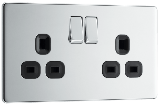 BG Nexus Screwless Flatplate Polished Chrome Double switched, double pole - FPC22B-01